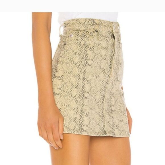 Adriano Goldschmied  The Vera mini skirt in silk python flesh sand  size 26R NWT - Picture 3 of 6